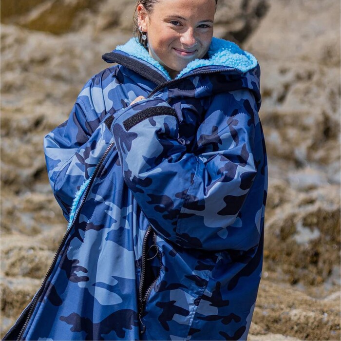 2024 Dryrobe Advance Cambio De Manga Larga Robe V3 DALSV3 - Blue Camo / Blue